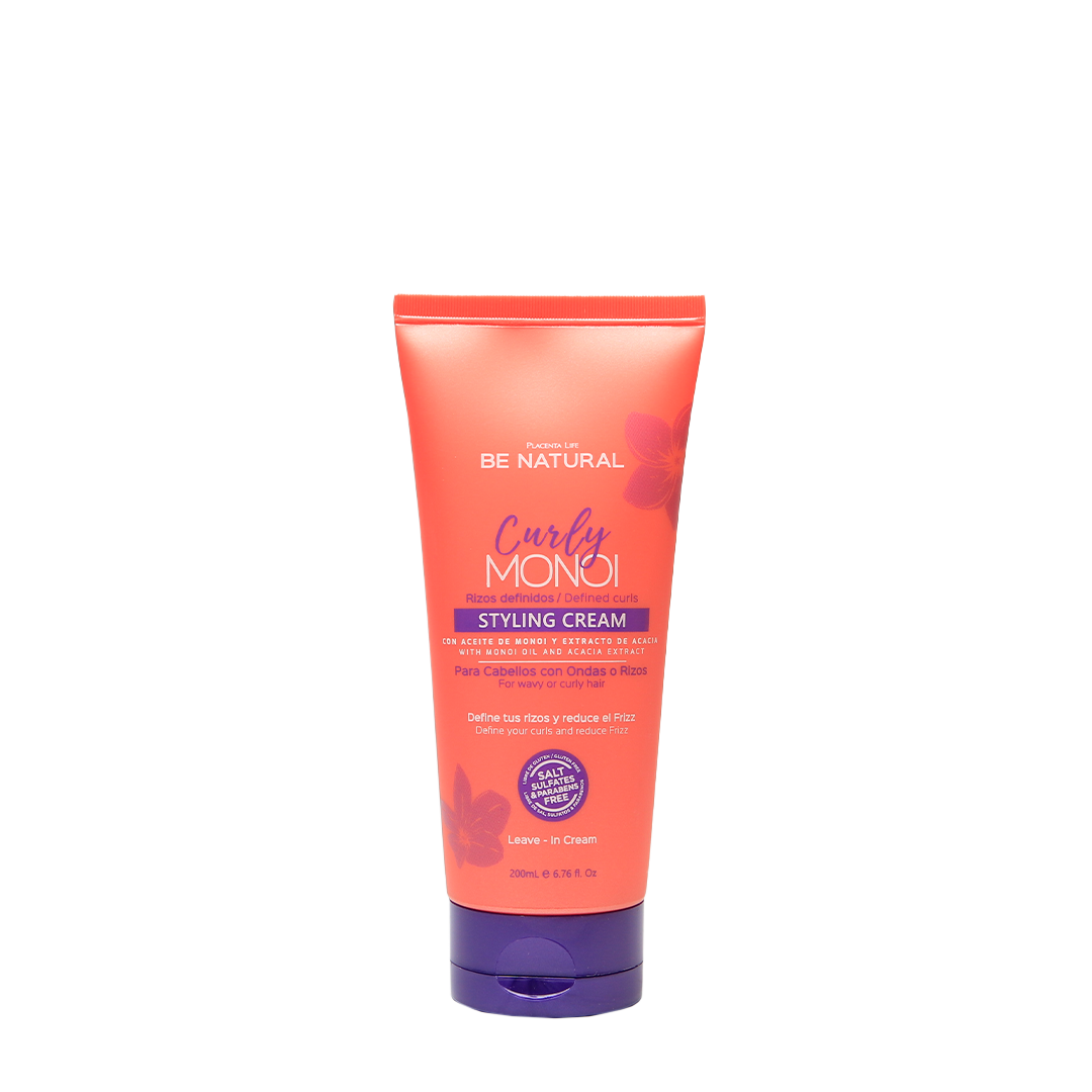 be natural Crema de peinado para definir rizos y minimizar el encrespamiento con aceite de Monoi