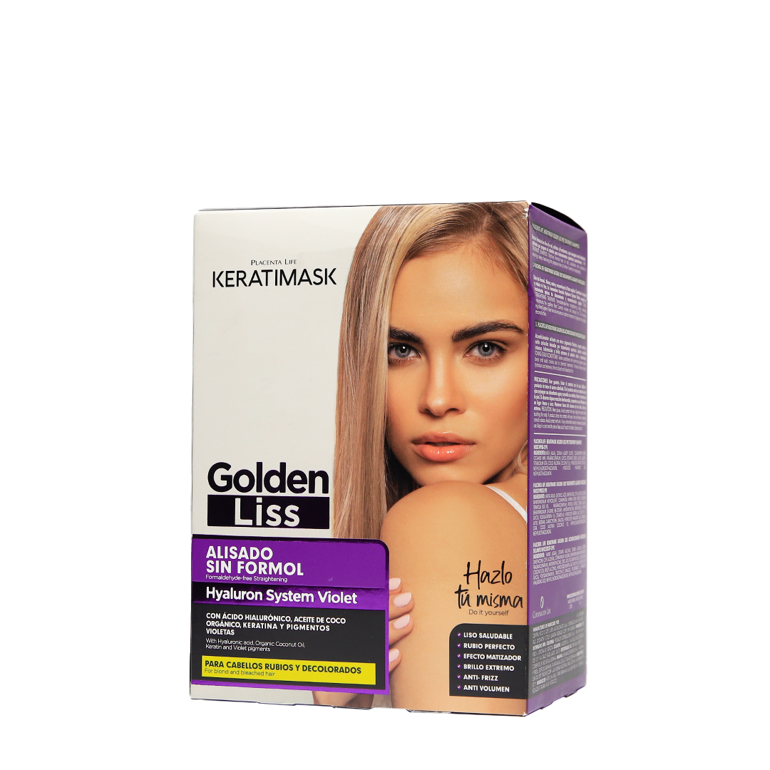 Keratimask Alisado Golden Liss para cabellos rubios y decolorados_1